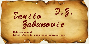 Danilo Zabunović vizit kartica